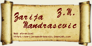 Zarija Mandrašević vizit kartica